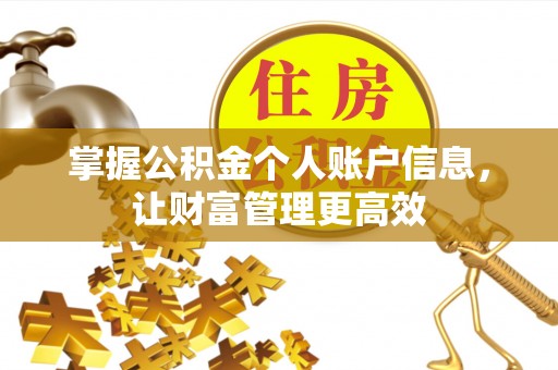沾益掌握公积金个人账户信息，让财富管理更高效